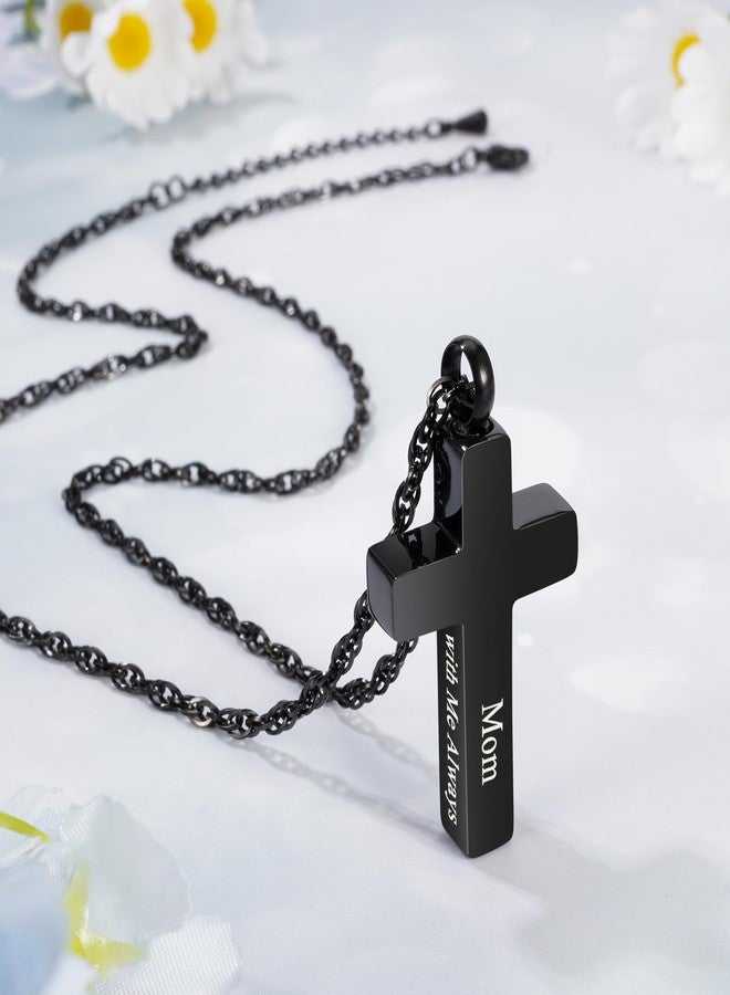 Dletay Cremation Cross Necklace for Ashes Stainless Steel Urn Pendant Ashes Holder Memorial Jewelry for Mom-With Me Always - Image 3